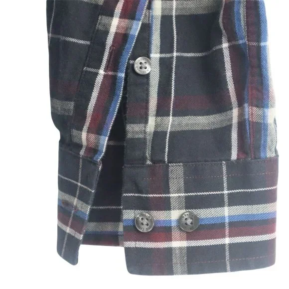 Timberland Men's Shirt LG 100% Cotton Plaid Long Sleeve Button - Picture 7 of 15
